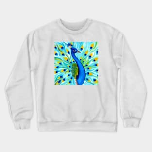 Aqua Peacock Crewneck Sweatshirt